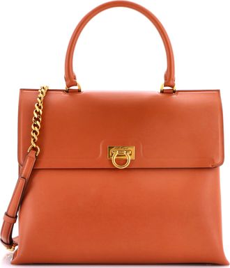 Ferragamo Trifolio Top Handle Bag Leather Medium
