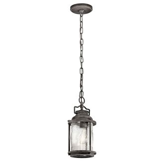 Loops Outdoor IP44 1 Bulb Chain Lantern Weathered Zinc LED E27 60W d01614