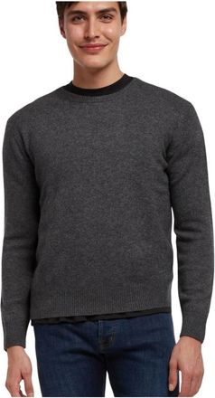Brooks Brothers Wollen en Kasjmier Trui met Ronde Hals - Heren - Ronde hals truien - Grijs - S - Wol - Truien & Vesten
