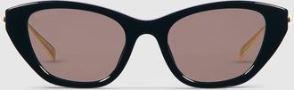 Gucci Cat Eye Frame Sunglasses, Black