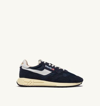 Autry SNEAKERS REELWIND LOW IN NYLON E SUEDE BLUE SPACE E BIANCO