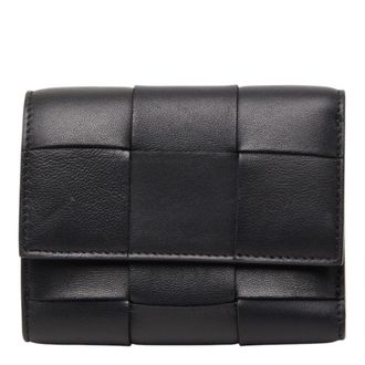 Bottega Veneta Black Leather Wallet (Tri-Fold) (Pre-Owned)