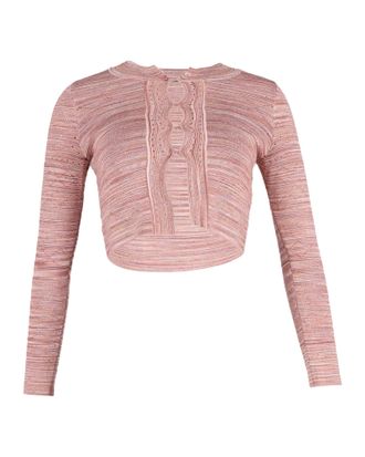 Sandro Sandro gestreept kort vestje van roze viscose