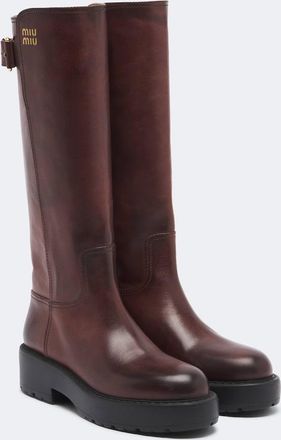 Miu Miu Leather knee-high boots