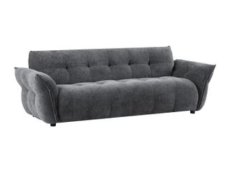 Vente-Unique Sof&aacute; 3 plazas de tela jaspeada gris antracita NAPIZO