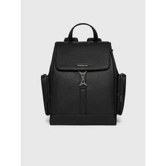 Mani&egrave;re De Voir Maloe Pebbled Leather Eiffel Clasp Backpack in Black at Nordstrom