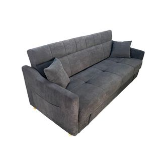 Concept Usine Sof&aacute; cama con caja de pana gris 3 plazas