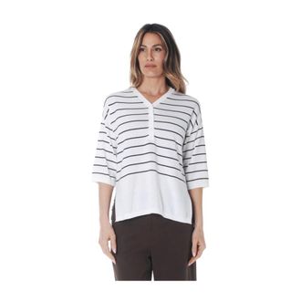 KANGRA V-neck Knitwear, female, Multicolor, Size: XS Maglia serafino in cotone rigata