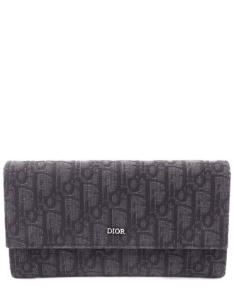 Dior Oblique Jacquard Long Flap Wallet (Authentic Pre-Loved)