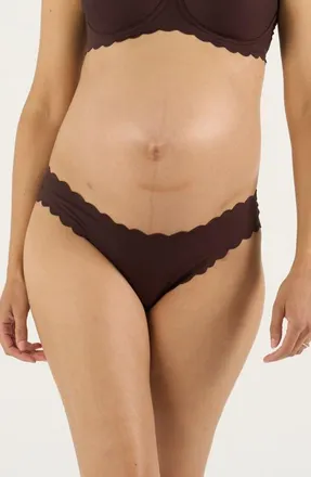 Cache Coeur Skin Low Waist Maternity Tanga in Chocolate at Nordstrom, Size X-Large