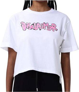 Disclaimer Crop Jersey Urban Style Dames Top - Dames - T-shirts - Wit - M - Katoen - Tops