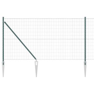 Berkfield Home Euro Fence with 13 Spike Posts 1x25 m Galvanised Steel Green