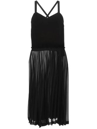 Comme Des Garçons sheer pleated dress - women - Rayon/Cupro/Polyester/Cupro - M - Black
