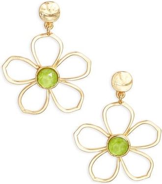 Karine Sultan Flower Drop Earrings in Gold/green at Nordstrom
