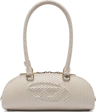Diesel 1DR Dome Snakeskin Embossed Leather Shoulder Bag in Khaki at Nordstrom