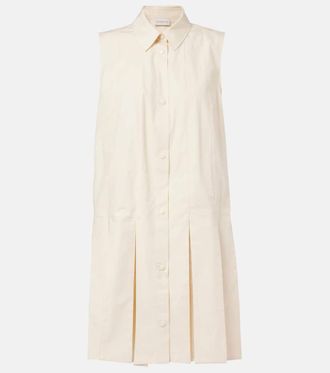 Moncler Cotton poplin and silk shirt dress