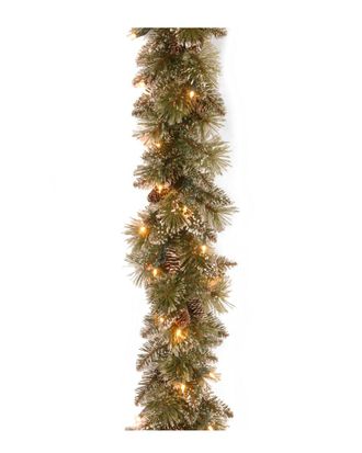 National Tree Company 6Ft Glittery Bristle Pine Garland With Battery Operated Warm White Led Lights