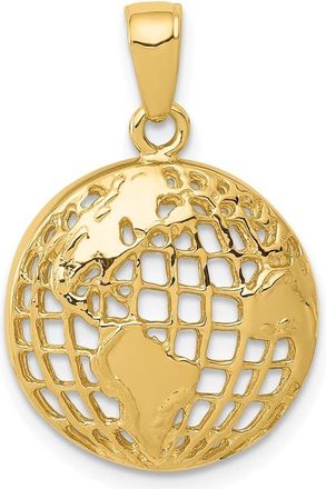 Diamond2Deal 14k Yellow Gold Polished Cut-out Globe Pendant