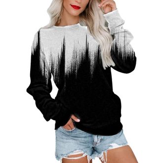 Generic Order Placed Me 2024 Oversized Sweatshirt Women Plus Size Autumn And Winter Fashion Long Sleeve Round Neck Pullover Tie Dye Gradient Printing Sales To