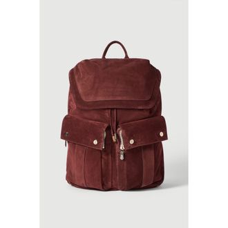 Brunello Cucinelli Suede leisure backpack in Burgundy at Nordstrom