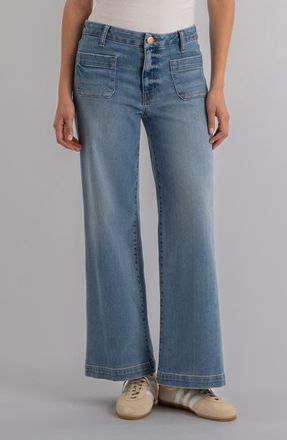 Kut from the Kloth Meg Patch Pocket High Waist Ankle Wide Leg Jeans in Totally at Nordstrom, Size 18