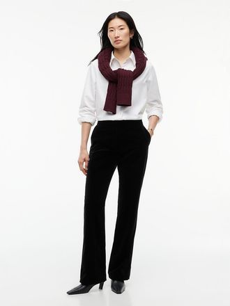 Tommy Hilfiger Womens Velvet Slim Bootcut Pant - Black - 4