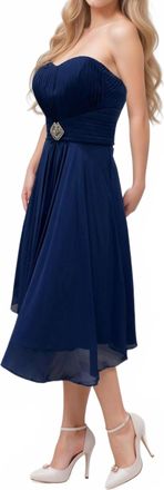 Milano Formals Sugar Blush Midi Dress In Navy