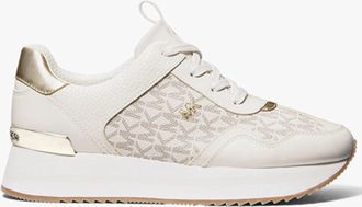 Michael Kors Womens Michael Kors Raina 43R4RNFSAB Ivory Platform Trainer Shoes ZOGG2375