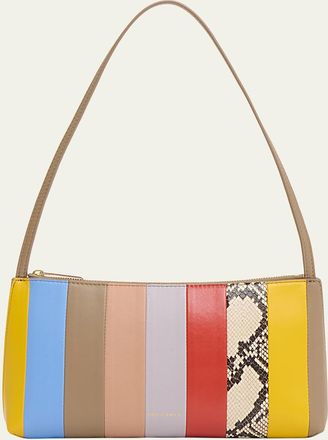 Mansur Gavriel Gaia Striped Leather Shoulder Bag