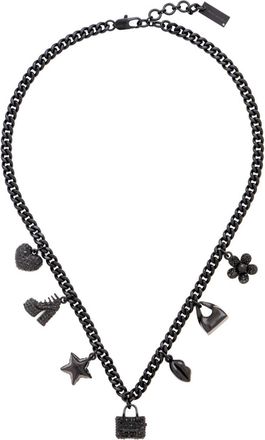 Marc Jacobs Collana The Mini Icon con ciondolo Pave - Nero
