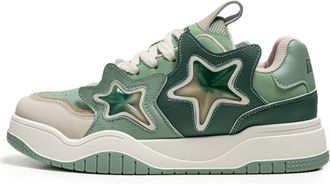 Generic Chunky Sneakers for Men Y2K Retro Star Shoes Walking Sneakers for Men Comfortable Casual Walking Shoes Khaki/Black/Green Size 6-8.5