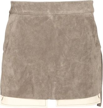 Rick Owens Taglianebbia Leren Minirok - Dames - Leren & Su&egrave;de rokken - Groen - S - Leer - Rokken