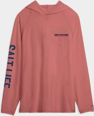 Salt Life Tuna Tournament Performance Hoodie in Burnt Coral Heather at Nordstrom, Size Xx-Large