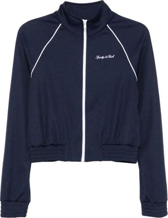 Sporty & Rich Hoodies & sweatvesten, Dames, Blauw, M, Sporty & Rich Zip-through Vesten