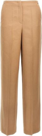 Fendi Grain de poudre Wollen Broek - Dames - Wijde Broeken - Beige - 2XS - Wol - Broeken