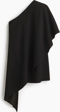 H&M One-Shoulder-Capeshirt - Schwarz