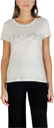 Liu Jo Tops, Dames, Beige, XL, Katoen, ECS T-Shirt M/C