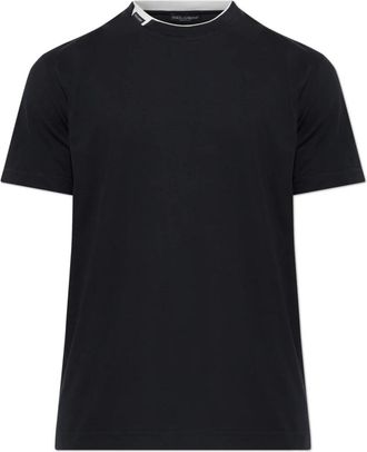 Dolce & Gabbana Logo Patch T-Shirt - Heren - T-shirts - Blauw - 2XL - Katoen - Tops