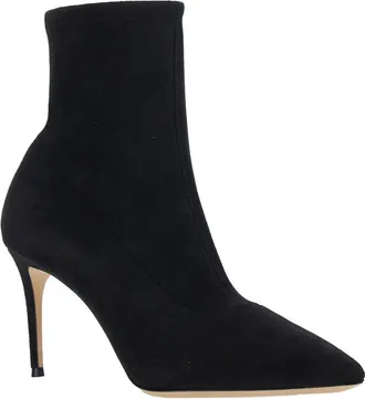 Casadei Womens Ankle Boots Julia Camel Stretch Black Leather