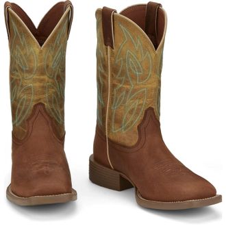 Justin Boots Canter SE7515 Mens Brandy Leather Square Toe Western ZOGG3947