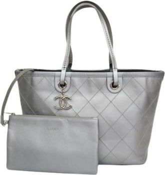 Chanel Pre-owned On the Road Tote Bag - Dames - Vintage Shopper - Grijs - ONE Size - Leer - Vintage