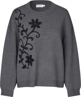 Masai Ma Fanyana - Dames - Ronde hals truien - Grijs - 2XL - Wol - Truien & Vesten