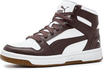 Puma Rebound Layup Rcl Mid Shoes Mens Shoes Chocolate Brown/Puma White/Gum : 11.5 D - Medium, Faux Leather
