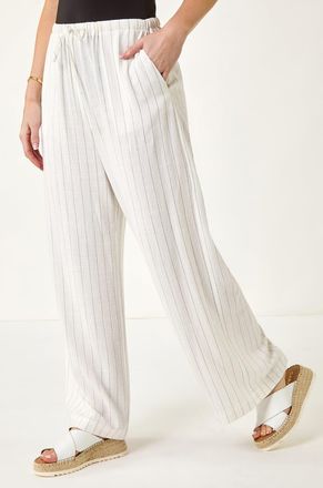 Roman Stripe Linen Mix Trouser