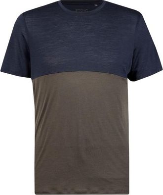 Stoic MerinoChill MMXX. G&ouml;teborg Colorblock Tee Merinoshirt f&uuml;r Herren | braun/blau