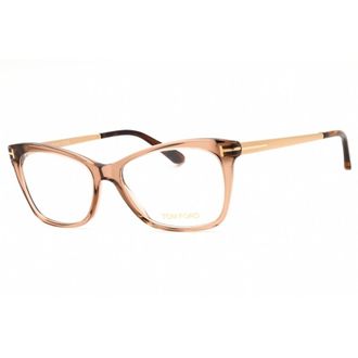 Tom Ford Ladies Shiny Light Brown Cat Eye Eyeglass Frames FT5353 045 52