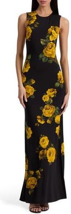 Alice & Olivia Delora Floral Open Back Body-Con Maxi Dress in Rosehips at Nordstrom Rack, Size 12