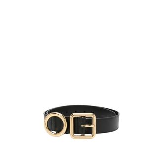 Jacquemus Belts, female, Black, ONE SIZE, Double Buckle Leather Belt