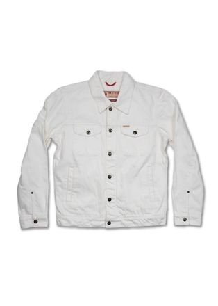 Iron And Resin Mens Bull Denim Sand Jacket In White
