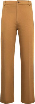 Moncler button-up cotton trousers - men - Cotton - 50 - Brown